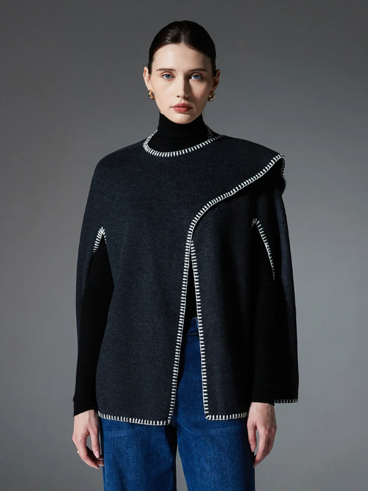 

Женская мода, качественные многослойные пончо, элегантные асимметричные кардиганы, шаль, теплый шарф, свободный плащ, зимнее пальто