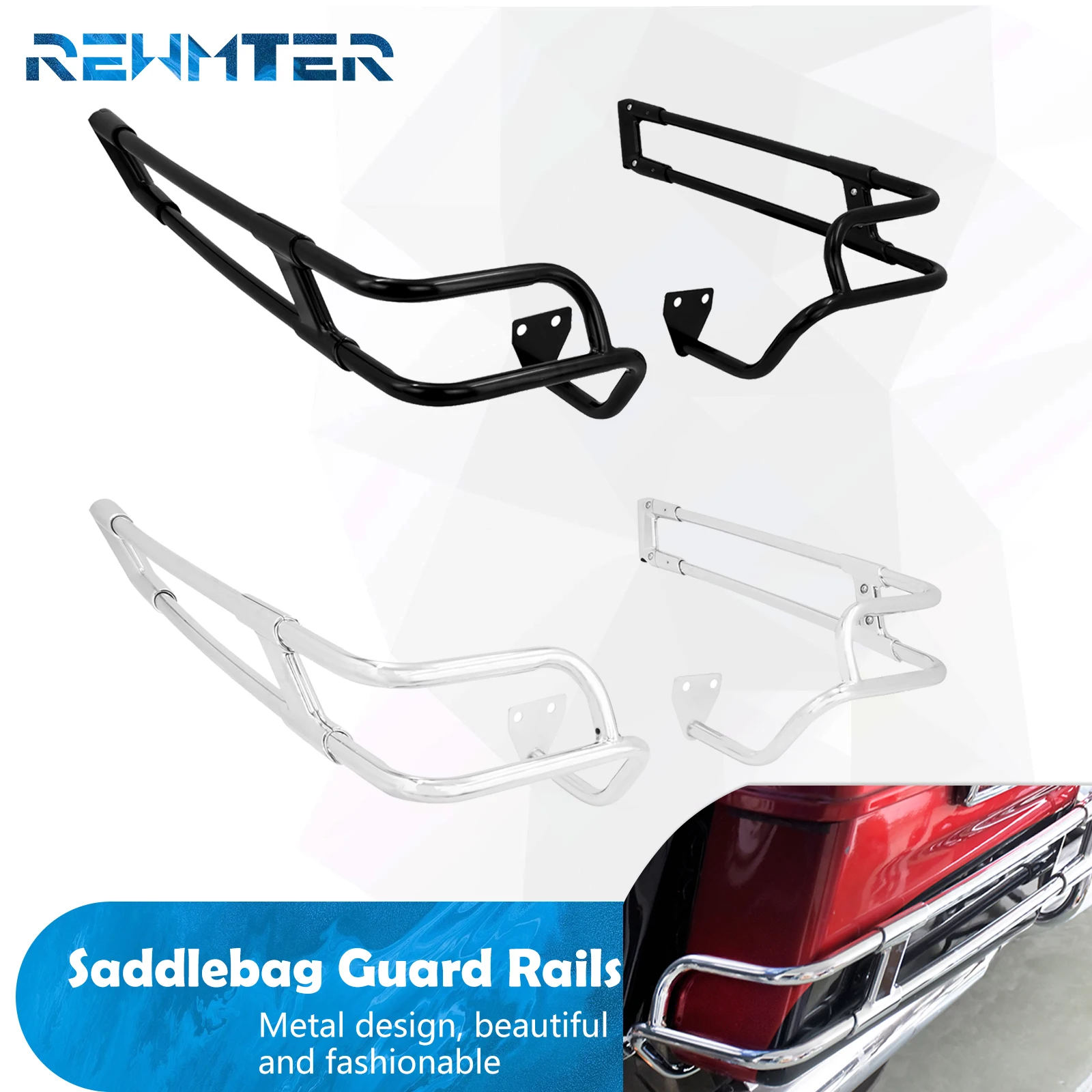 

Motorcycles Saddlebag Guard Saddle Bag Support Mount Brackets For Harley Touring Electra Street Glide Road King FLHX FLHR 14-Up