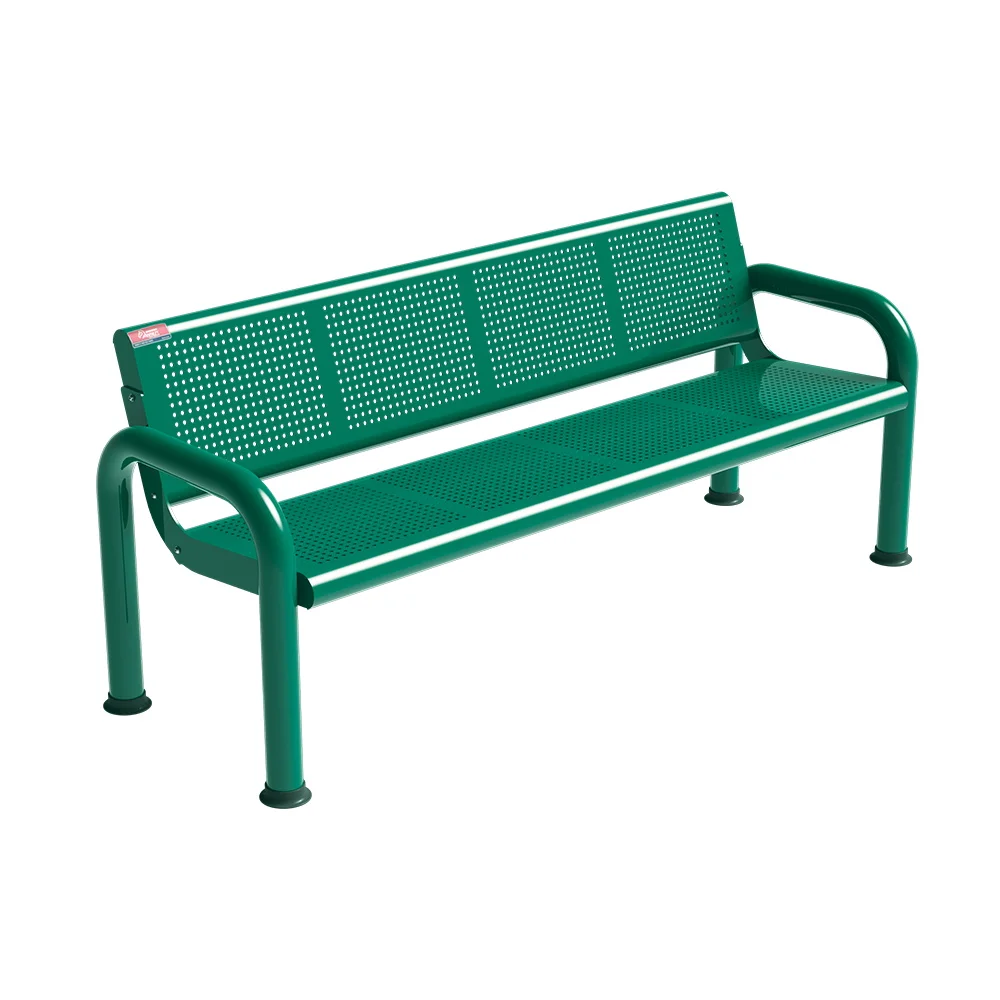 

Long Outdoor Metal Bench with Comfortable Backrest for Garden Park Courtyard Sports Court or Walkway