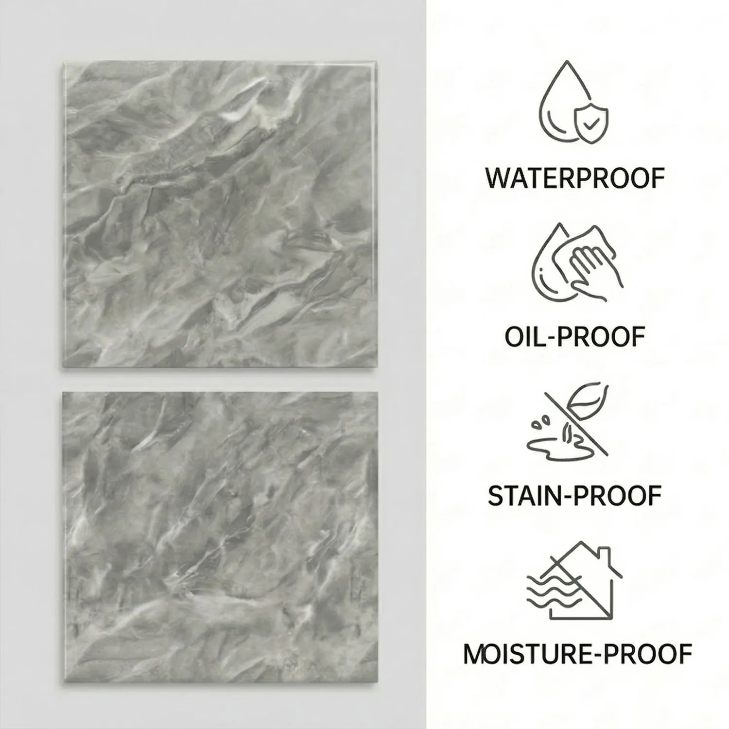 

10/20pcs marble pattern imitation ceramic tiles self-adhesive wall stickers peel and stick waterproof for living room kitchen