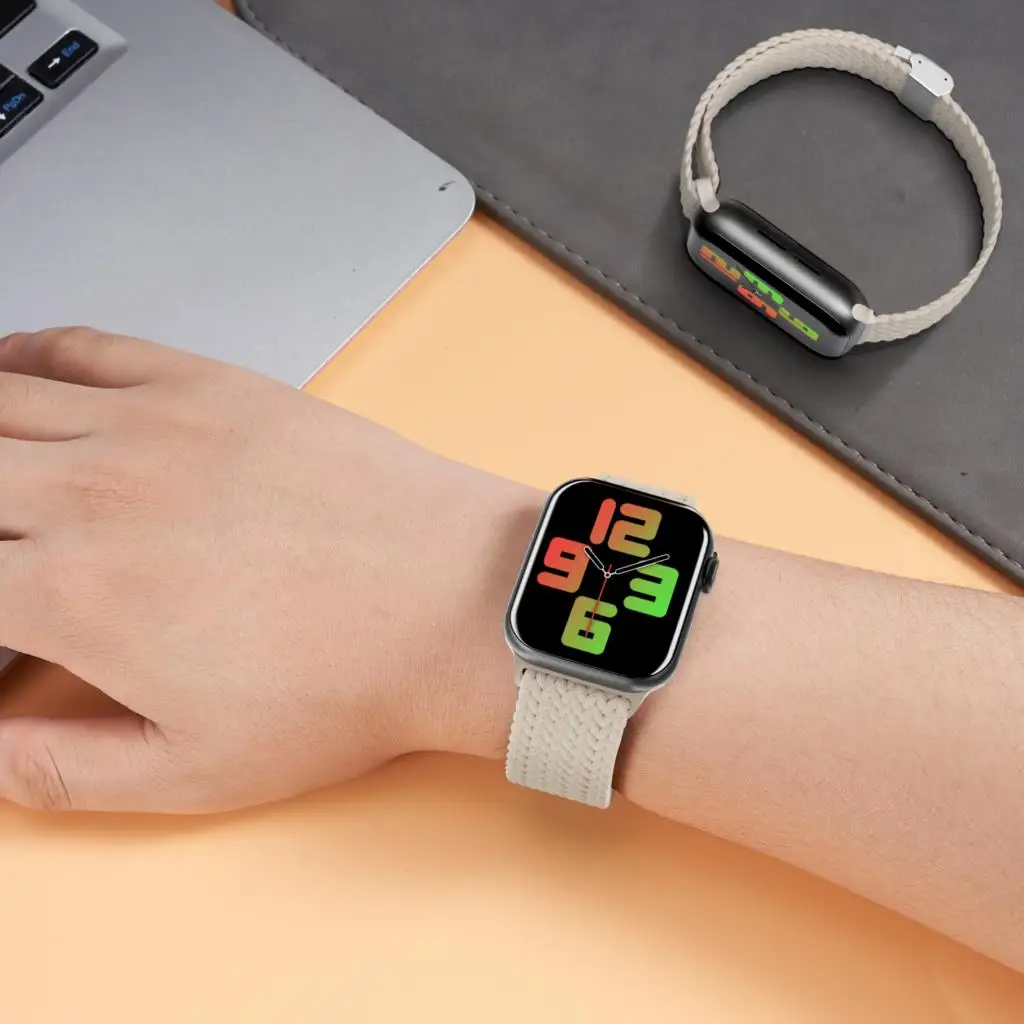 Braided strap For Apple watch band 45mm 44mm 42mm Ultra 2 49mm 40mm 38 41mm nylon bracelet correa iwatch series 8 7 5 4 3 SE 6 9