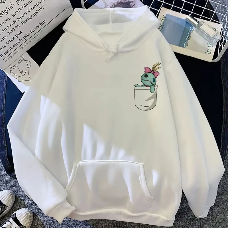 ملابس رياضية للرجال والنساء، ملابس فضفاضة مطبوعة بغرز ليلو كرتونية وجذابة، سترات يومية مريحة لخريف وشتاء