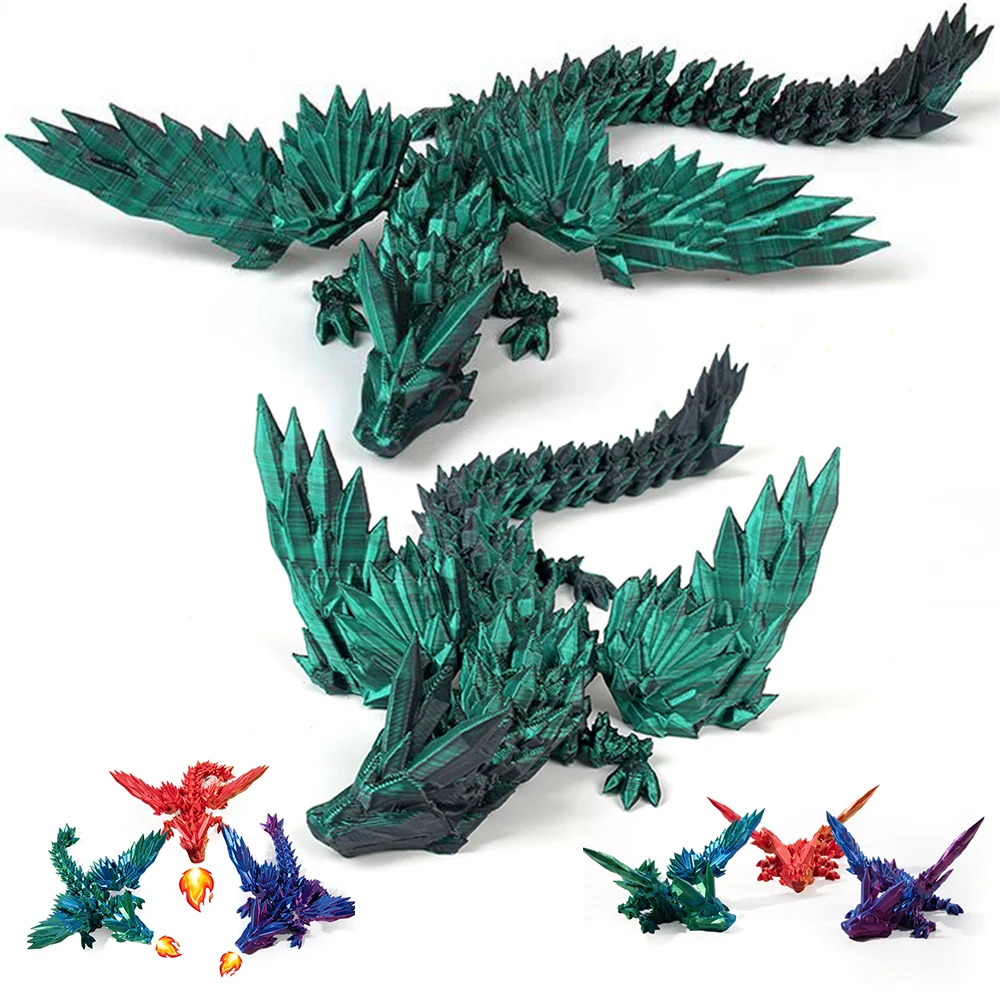 3D Printed Model Toys Wing Dragon Multi-joint Ornament Egg Kids Toys Realistic Animal Figures Decorative Desktop Boys Gifts Toy