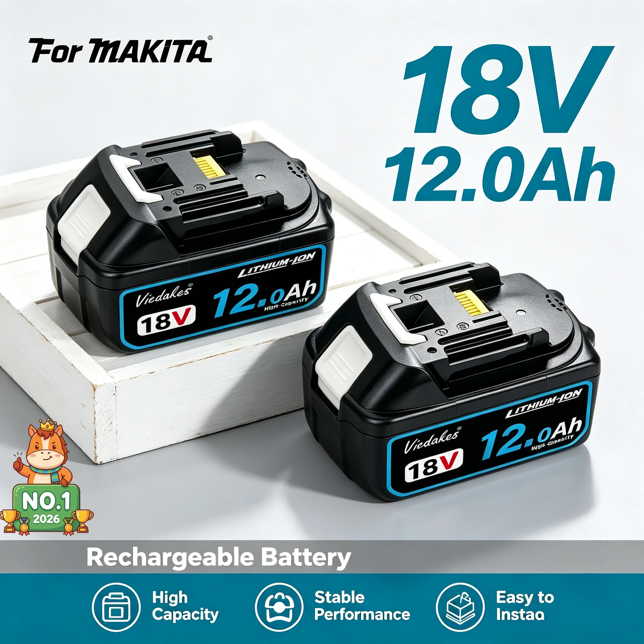 100% original for makita 18v battery 8/10/12Ah Rechargeable battery for Makita drill DGA404 DTW700 HR140Z DJV182 DDF487 DTD173🚀
