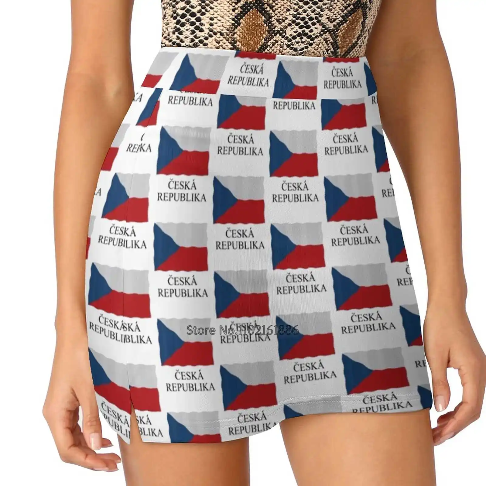 Czech Flag Women'S Fashion Sporting Skirt With Pockets Tennis Golf Running Skirts Czech Republic Ceska Republika Flag Vlajka