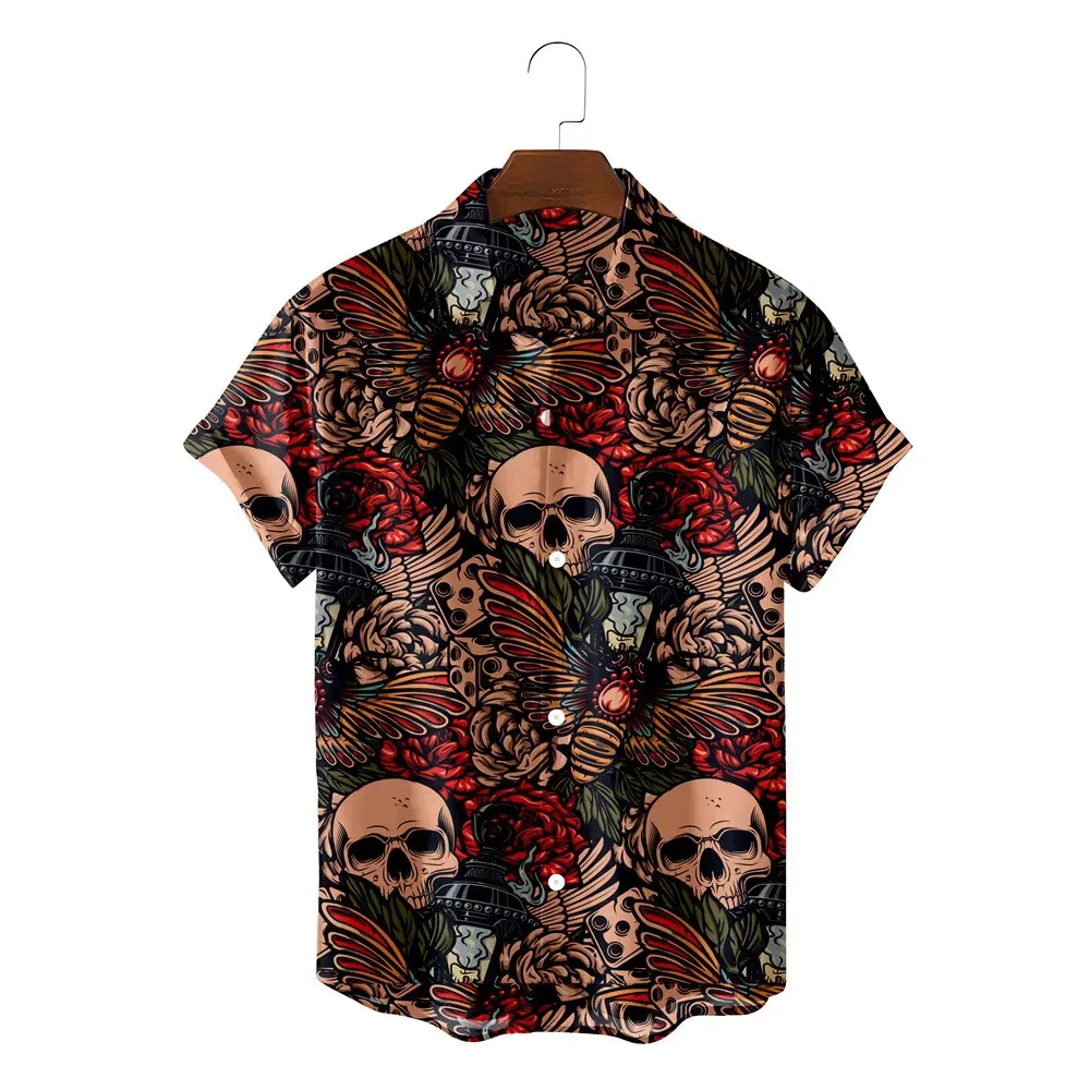 Holiday Short Sleeved Shirt 2026 New Fashionable Cool Printed Beach Leisure Hawaiian Trendy Men's Top