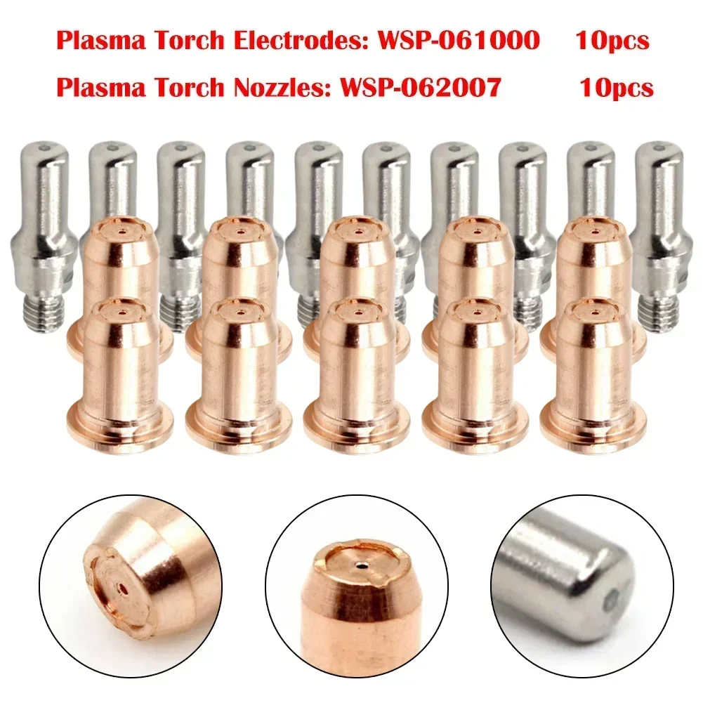 20pcs Plasma Electrode Tips 0.9mm 30A-40A Plasma Cutters Nozzle For 700P IPT60 IPT-40 PT40 Torch WSP-061000 WSP-062007