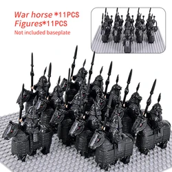 MOC Medieval Knights War Horse Heavy Cavalry Warriors Iron Buddha Warhorse Figures Building Blocks Bricks Toys For Kids gifts