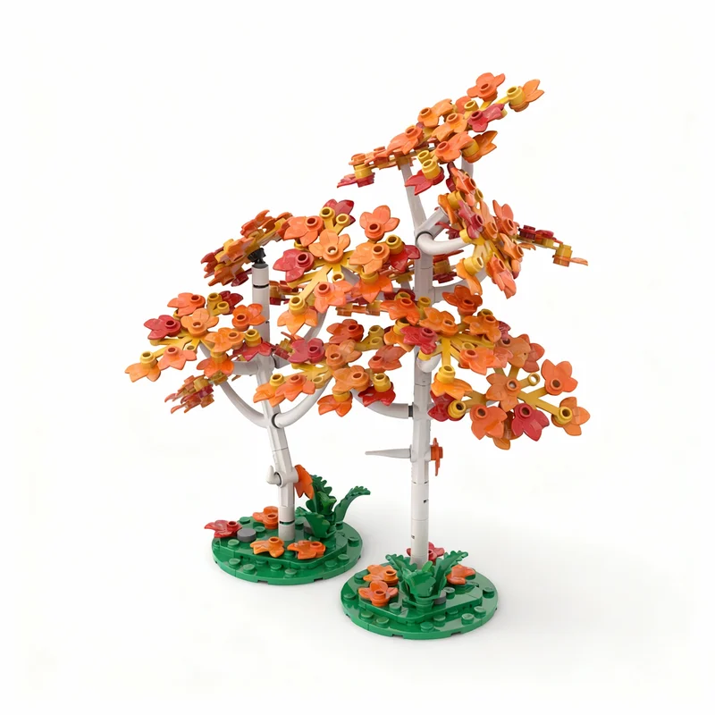 267pcs MOC Plants Trees Red Birch Creator Expert Model Building Blocks Construction Toy Christmas Gifts DIY Creative Idea Brick
