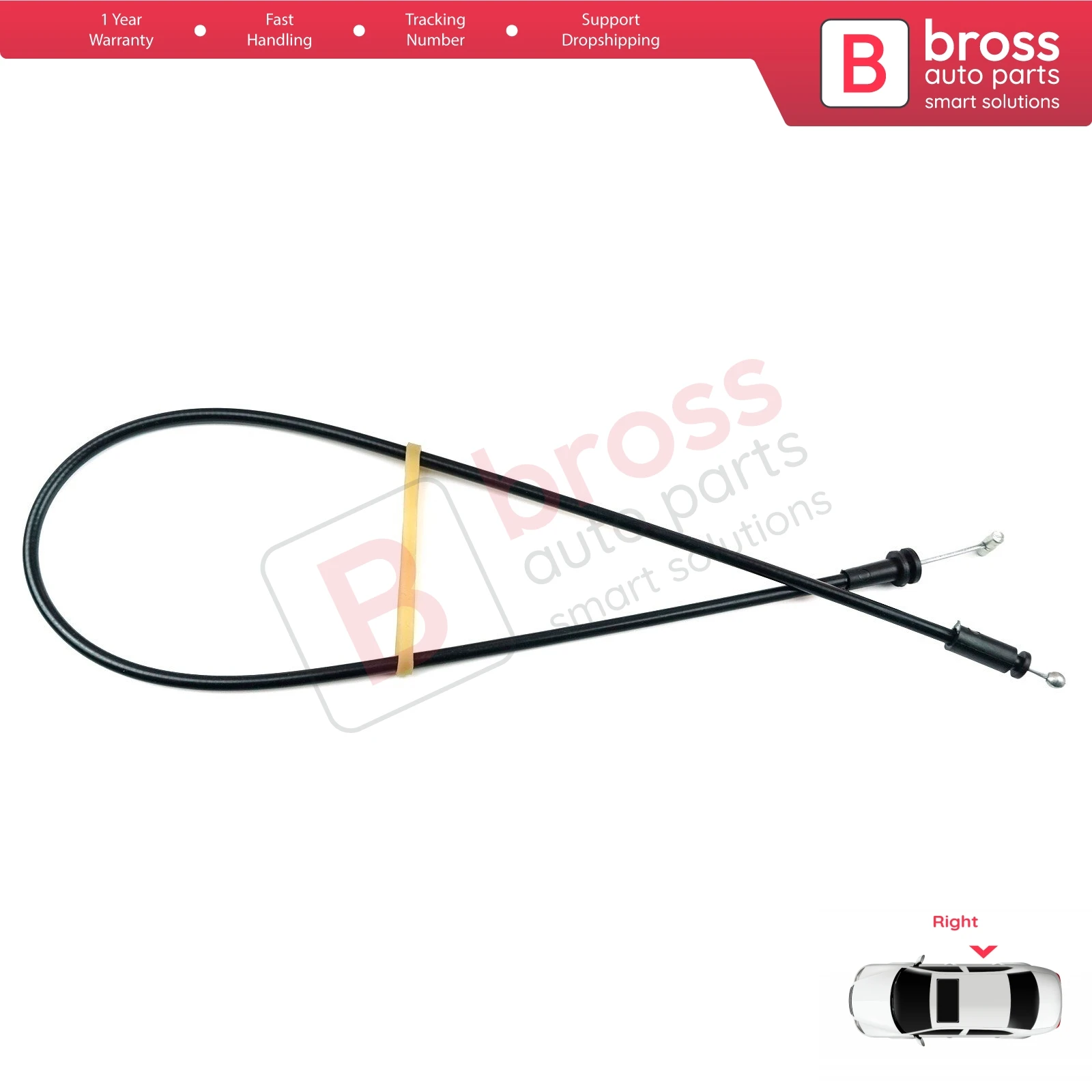 

BDP667 Inner Door Release Locking Latch Bowden Cable 8200182966 Right Sliding Door for Renault Kangoo MK1. Cable Lenght: 680mm.