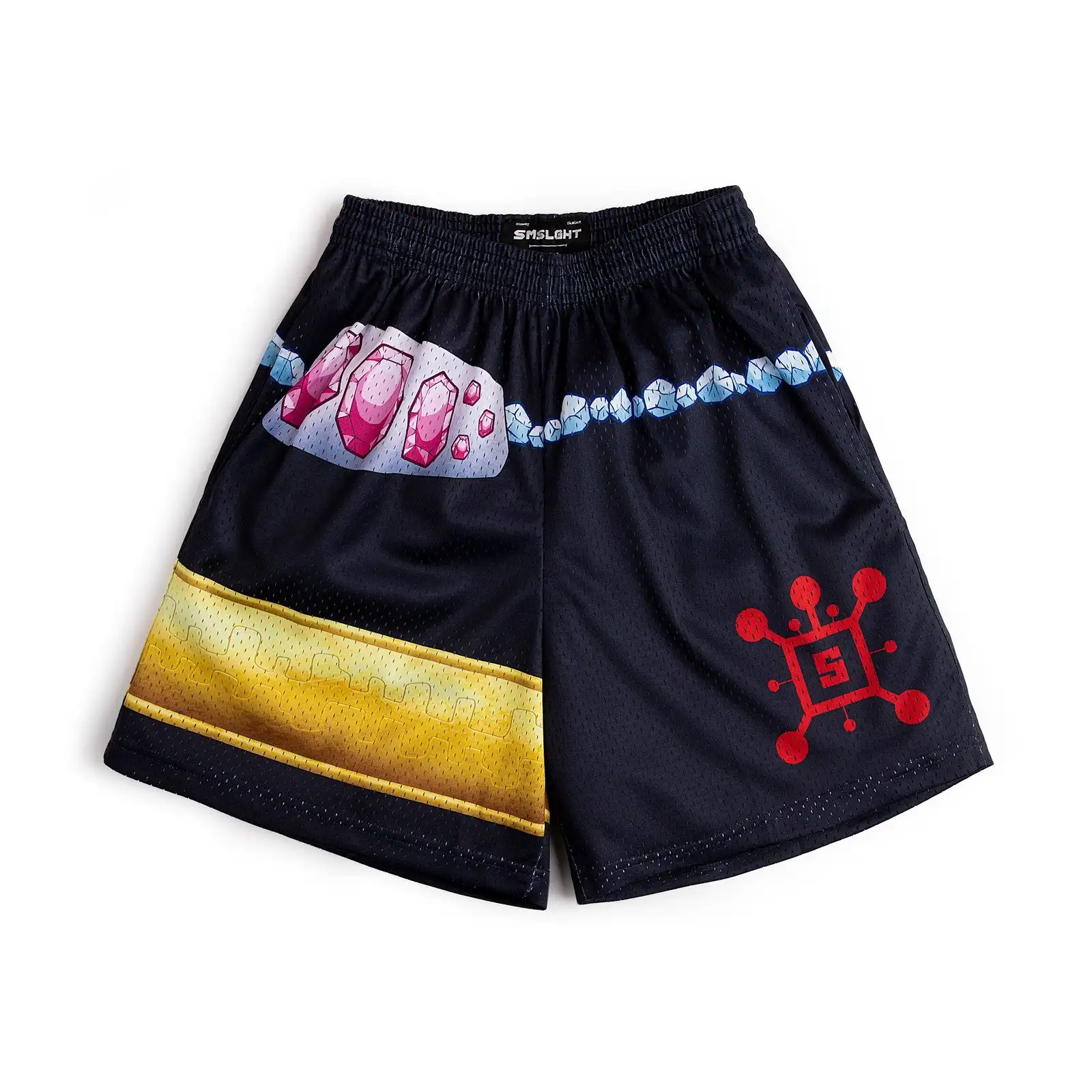 Pantalones Cortos Deportivos de Malla con Estampado de One Piece Big Mom Soul Soul Gem para Hombre y Mujer, de Secado Rápido, Transpirables, para Verano, Gimnasio, Casual, Jogging