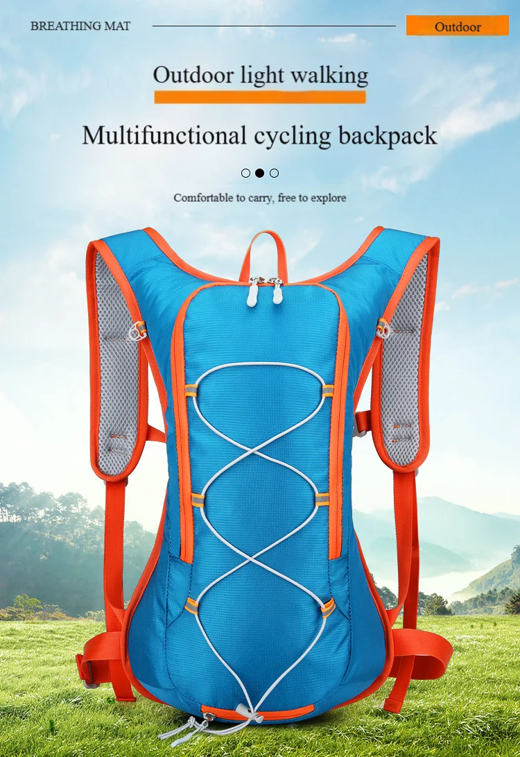 Wasserdichter Fahrradrucksack, mehrfarbig, große Kapazität, kompatibel mit Trinkblase, reflektierend, für Laufen und Wandern, leichter Rucksack – Detail 1