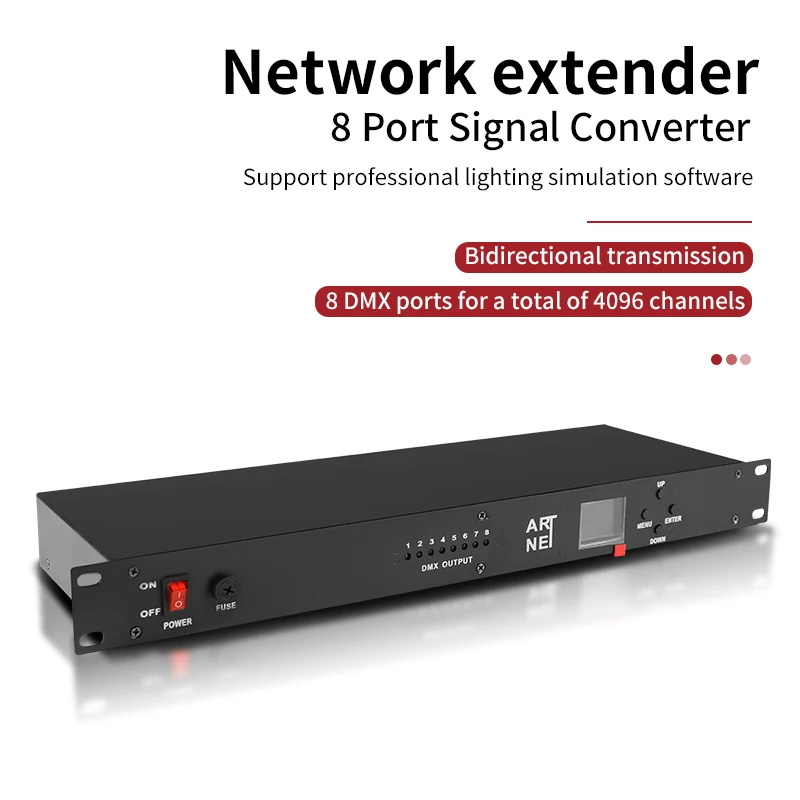 AICPOSE 8 Way Network Expander With 8x512 4096 Channels Artnet To Dmx Node For Stage Dj Lighting Controller Solution