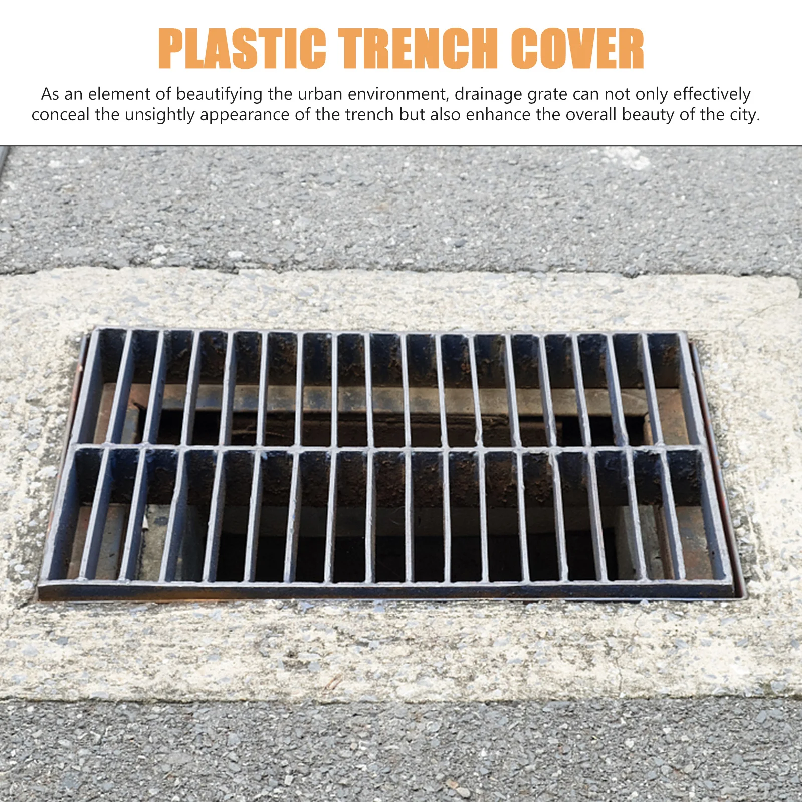 Plastic Outdoor Sewer Cover Replaceable Drain Grate Sturdy Trench Cover City Sewer Accessory Professional Grate