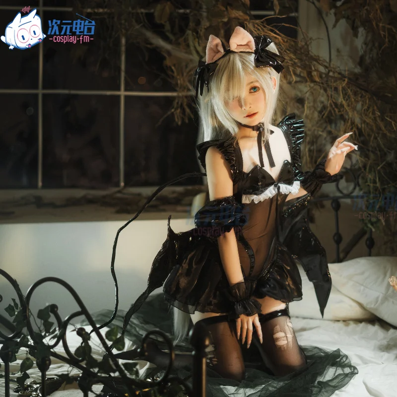 Game Azur Lane HMS Janus Cosplay Costume HMS Janus Sexy Little Devil Jumpsuit Halloween Uniform Sexy Cat Costumes