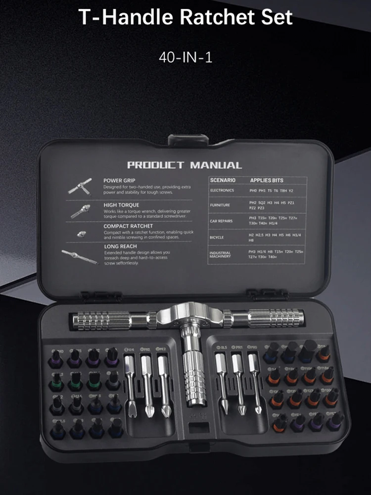 

66/40в1 магнитная ручная отвертка с храповым механизмом, набор отверток, прецизионный ключ с высоким крутящим моментом, бытовые многофункциональные инструменты для ремонта