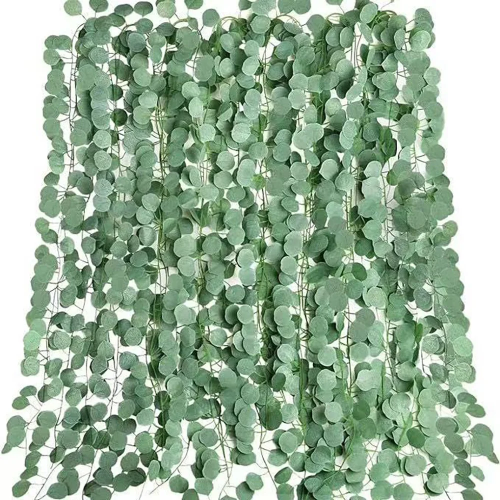 Runtowo 3 uds 220cm guirnalda de eucalipto hoja de eucalipto Artificial planta falsa hojas de eucalipto colgante vid decoración de arco de boda