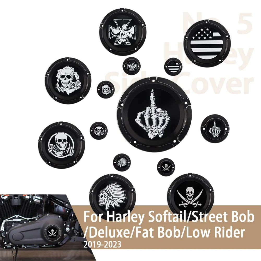 

For Softail Low Rider FXLR 107 Street Bob FXBB FXLRS 114 Heritage Classic FLHC 107 2019-2023 Motorcycle Derby Cover Timer Cover