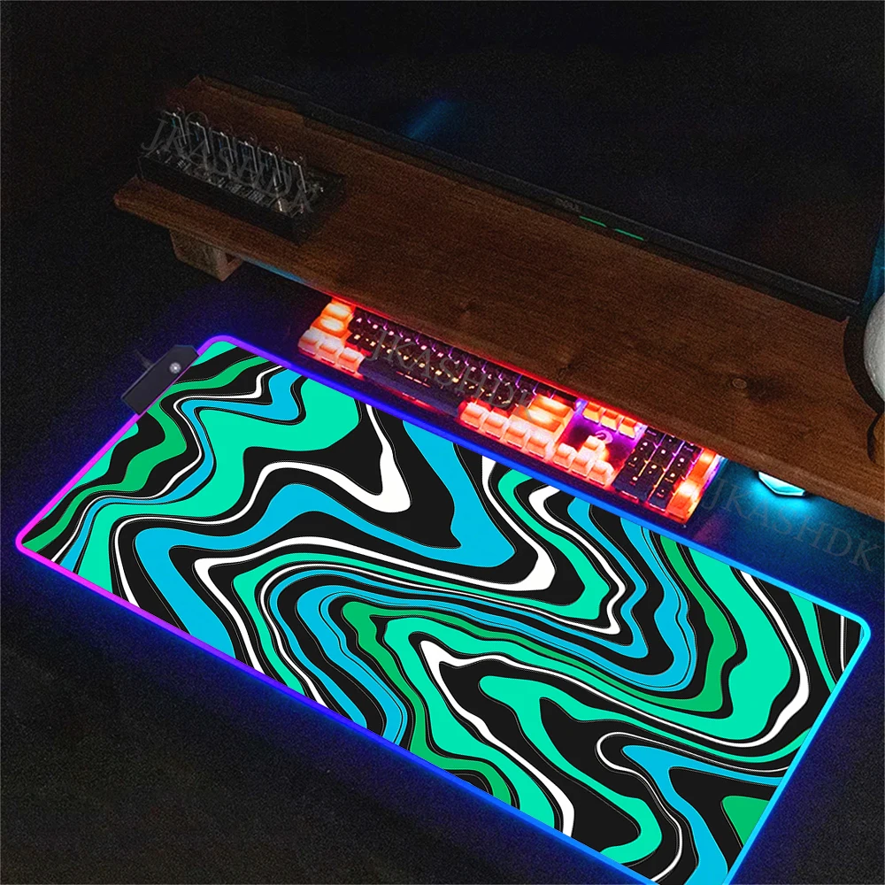 Strata Liquid Mouse Pad LED Light Gaming Waterproof Large Gamer RGB Mousepad Carpet Keyboard Mausepad PC Play Mat with Backlight