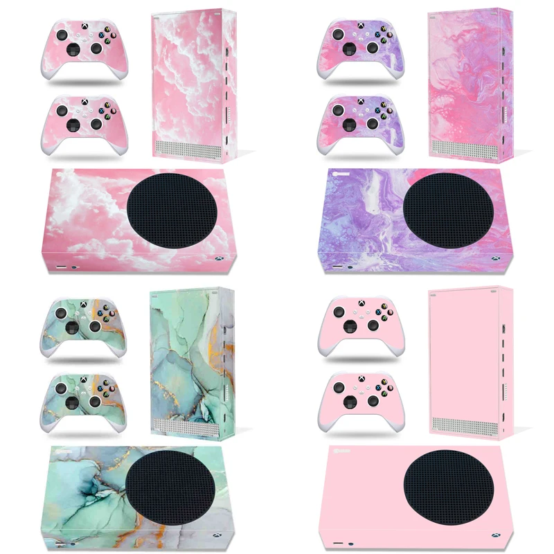 GAMEGENIXX Skin Sticker Pink Design Vinyl Wrap Cover Full Set Compatible with X-box Series S Console and 2 Controllers