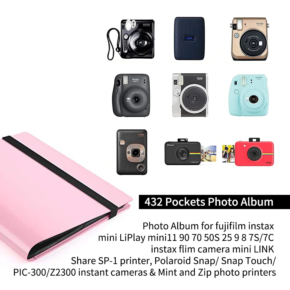 432 Pockets Photo Album for Fujifilm Instax Mini 12 11 9 Evo 90 40 8 7 LiPlay Instant Camera Large capacity Small Card Storage