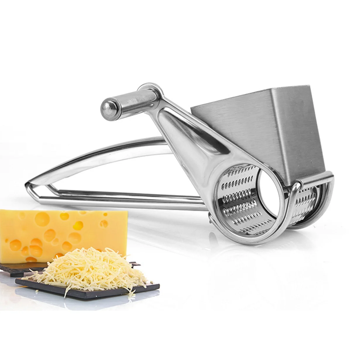 

Stainless Steel Rotary Cheese Grater 21X8.3X8.3Cm Heavy Duty Kitchen Shredder For Cheese Chocolate Vegetables Rust Proof