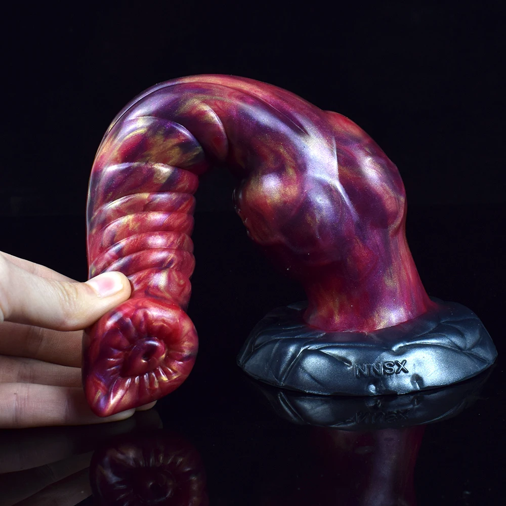 NNSX-S Shape Scales Knot Dragon Dildo com Ventosa, Brinquedo Sexy para Mulheres e Homens, Masturbadores, Massagem Ânus, Fantasy Cock 18, Sex Shop