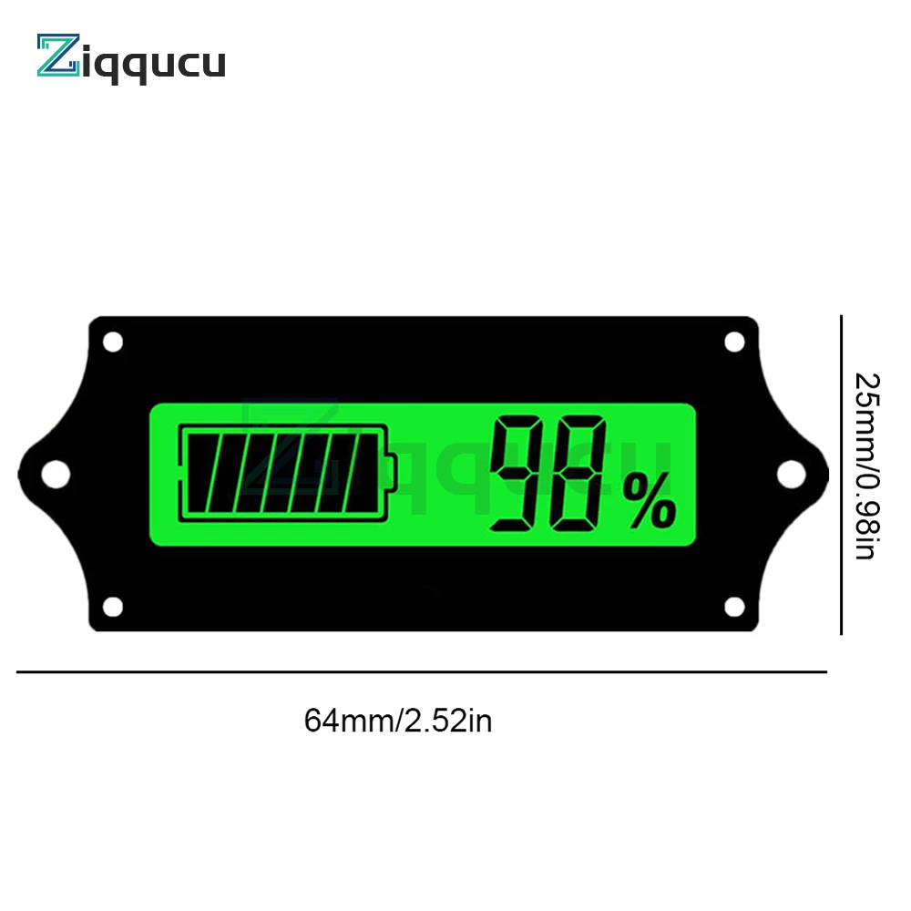 Imagem -03 - Indicador de Capacidade de Bateria Medidor de Tensão do Carrinho de Golfe com Display Lcd Backlight Digital Voltímetro Testadores 12v 24v 36v 48v