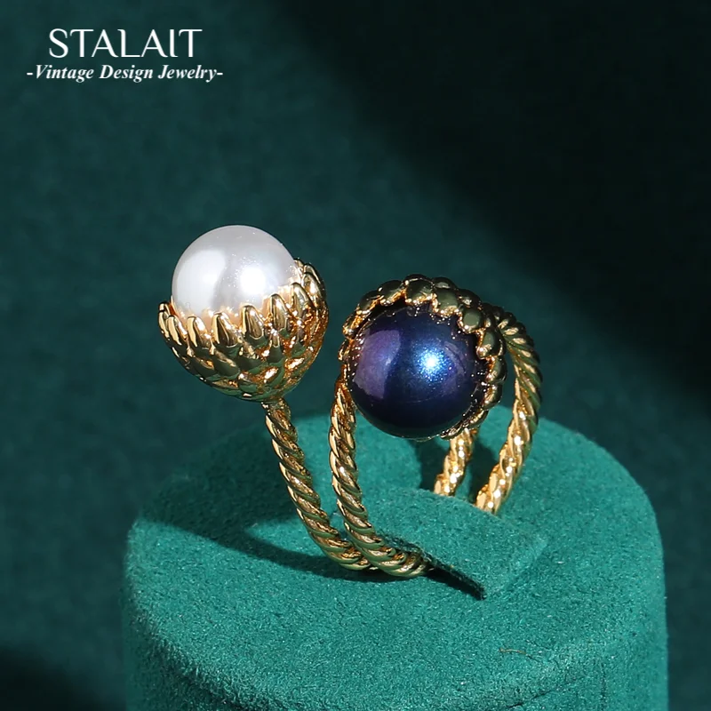 

Vintage Round Pearl Ring Trends 2026 Accessories Open Cocktail for Women Luxury High Quality Designer Wedding Bridesmaid Jewelry