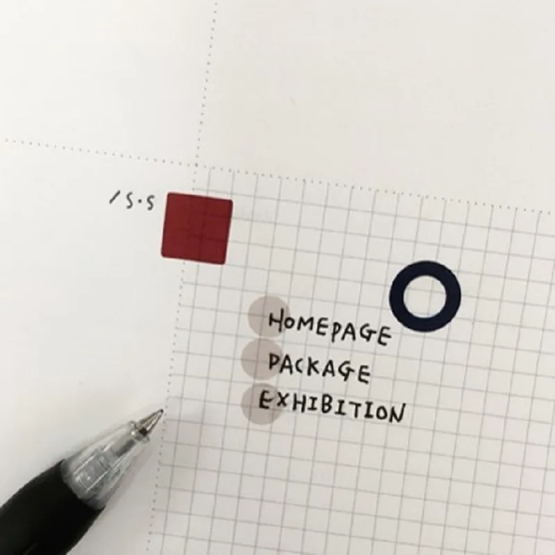 Suatelier Square Circle Triangle Stickers Junk Journaling Craft Supplies Korea Origin Mark label Sticker Scrapbook Material