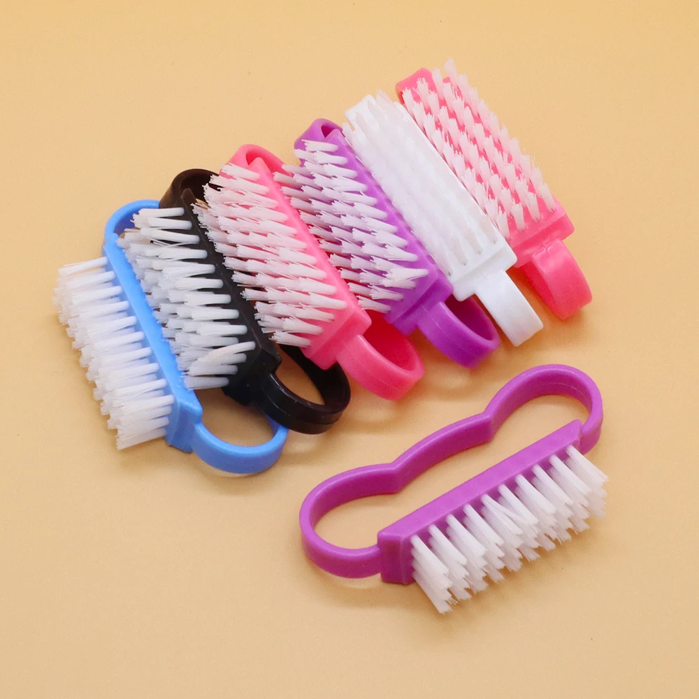 3/6/10/15pcs Plastic Horn Nail Brushes Mix Color Nail Art Cleaner Manicure Pedicure Soft Remove Dust Powder Cleaning Brush Tools