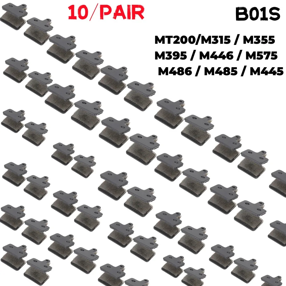 

Тормозные колодки B01S 10 пар, дисковые тормоза из полимера для горных и дорожных велосипедов SHIMANO M375, M445, M446, Deore, M515