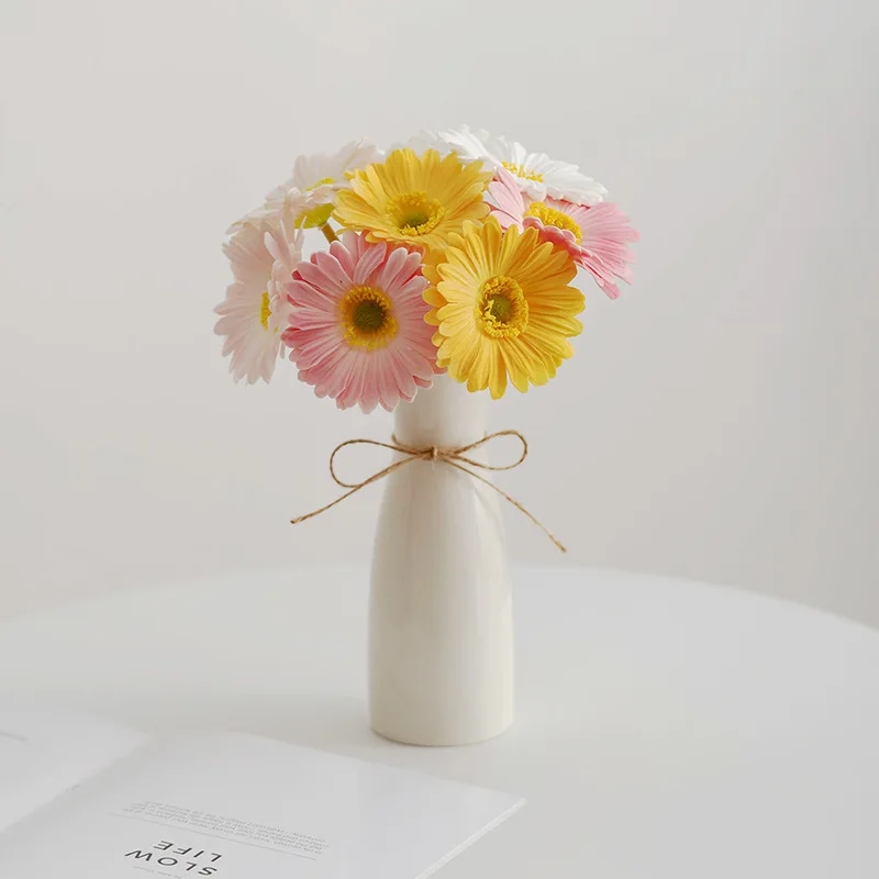 

White Minimalist Ceramic Vase Nordic Modern Home Decor for Living Room Table Flower Arrangement