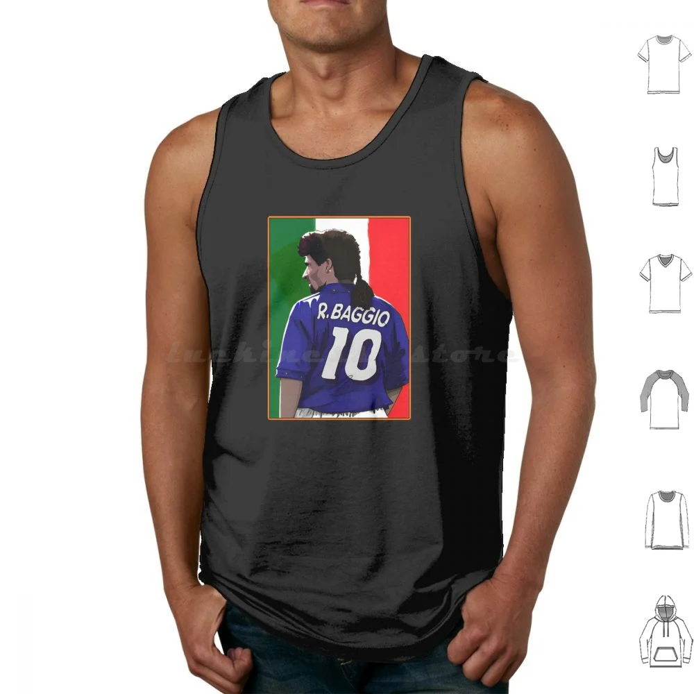 

Roberto Baggio Italiano Player Tank Tops Vest Sleeveless Baggio Football Italy Soccer Roberto Baggio Italia Calcio