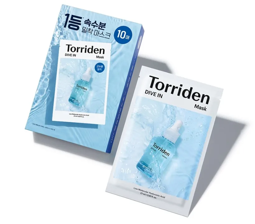 

Korean Face Mask Torriden DIVE IN Hyaluronics Acid Facial Mask Extra Moisturizing Care Hyaluronics Acid Panthenol 10 sheet