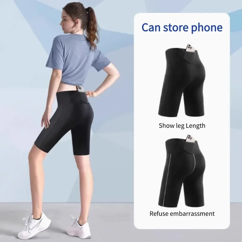

Running shorts that can hold a mobile phone, professional compression yoga cycling pants for women, Summer 2025 new style