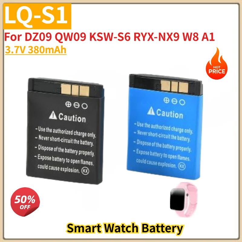 

LQ-S1 High Quality Smart Watch Battery 3.7V 380mAh for DZ09 QW09 KSW-S6 RYX-NX9 W8 A1 Brand New Replacement Battery