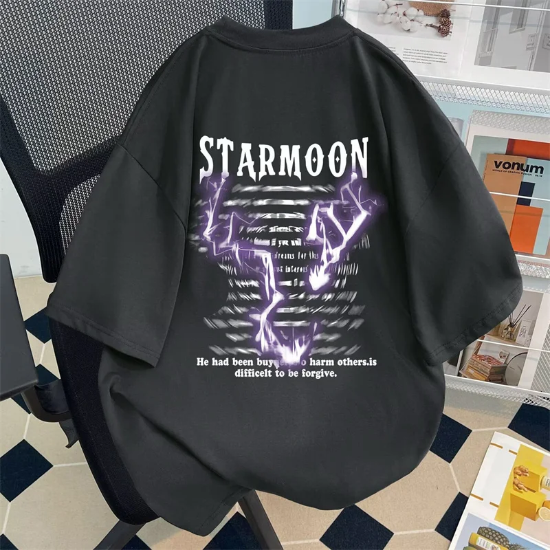 

Американская винтажная хлопковая футболка с креативным принтом для мужчин, летние футболки с короткими рукавами и графикой большого размера, топы в стиле Харадзюку в стиле хип-хоп