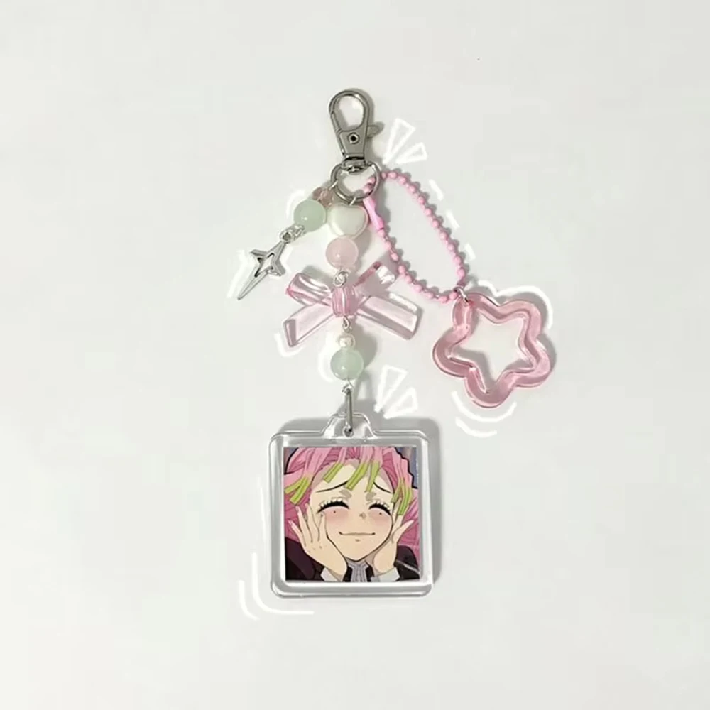 Llaveros Mitsuri Shinobu hechos a mano a la moda, accesorios periféricos de animación para Cosplay, bolsa, joyería, dijes, regalos de joyería