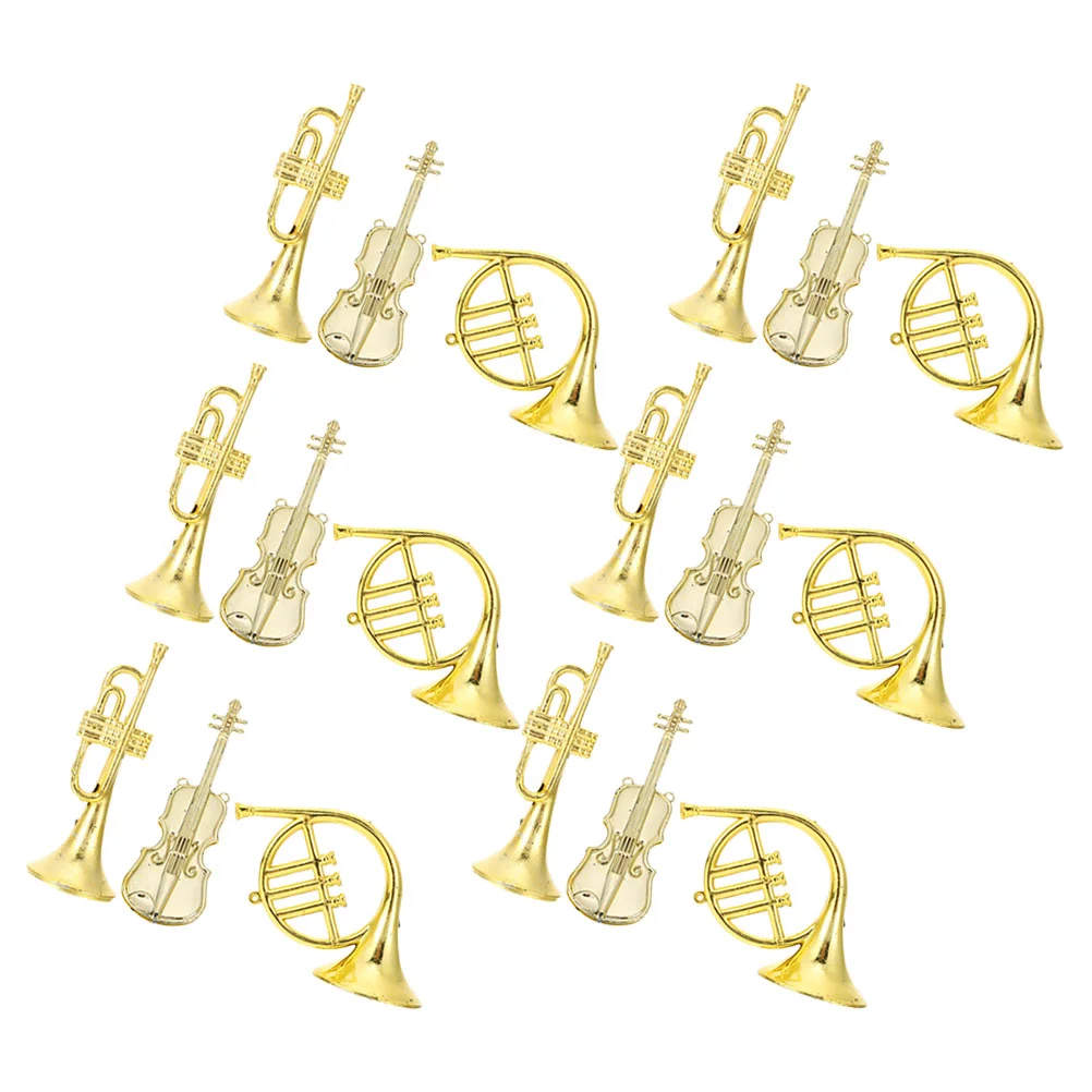 Musical Instrument Model Christmas Outdoor Decor Trumpet Ornament Hanging Horn Tree Violin Ornaments Garland Plastic Wreath for