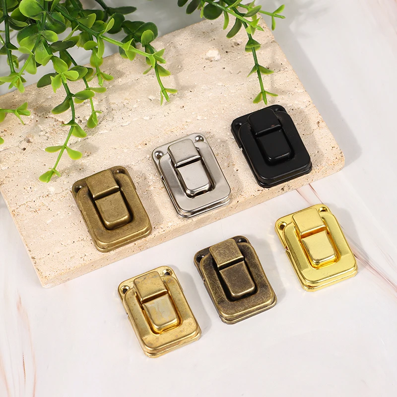 6Pcs Antique Decor Jewelry Chest Gift Box Case Leather Bag Suitcase Hasp Latch Toggle Lock Clasp Closure Hardware