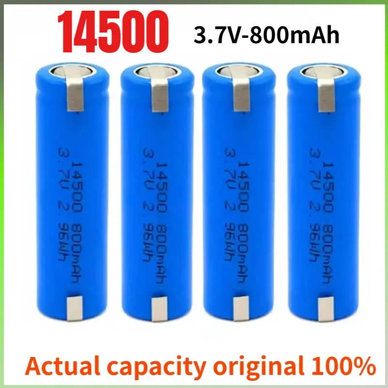 NEW 14500 3.7V 800mAh Lithium Battery for JJRC C2 D828 RC Car Parts RC Stunt Dump Truck Battery Toy Accessories + Nickel Sheet