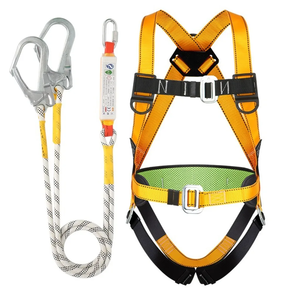 Five-point Anti-Fall Safety Belt Full-Body Adjustable Straps Safety Harness Safety Rope Outdoor Rock Climbing Training