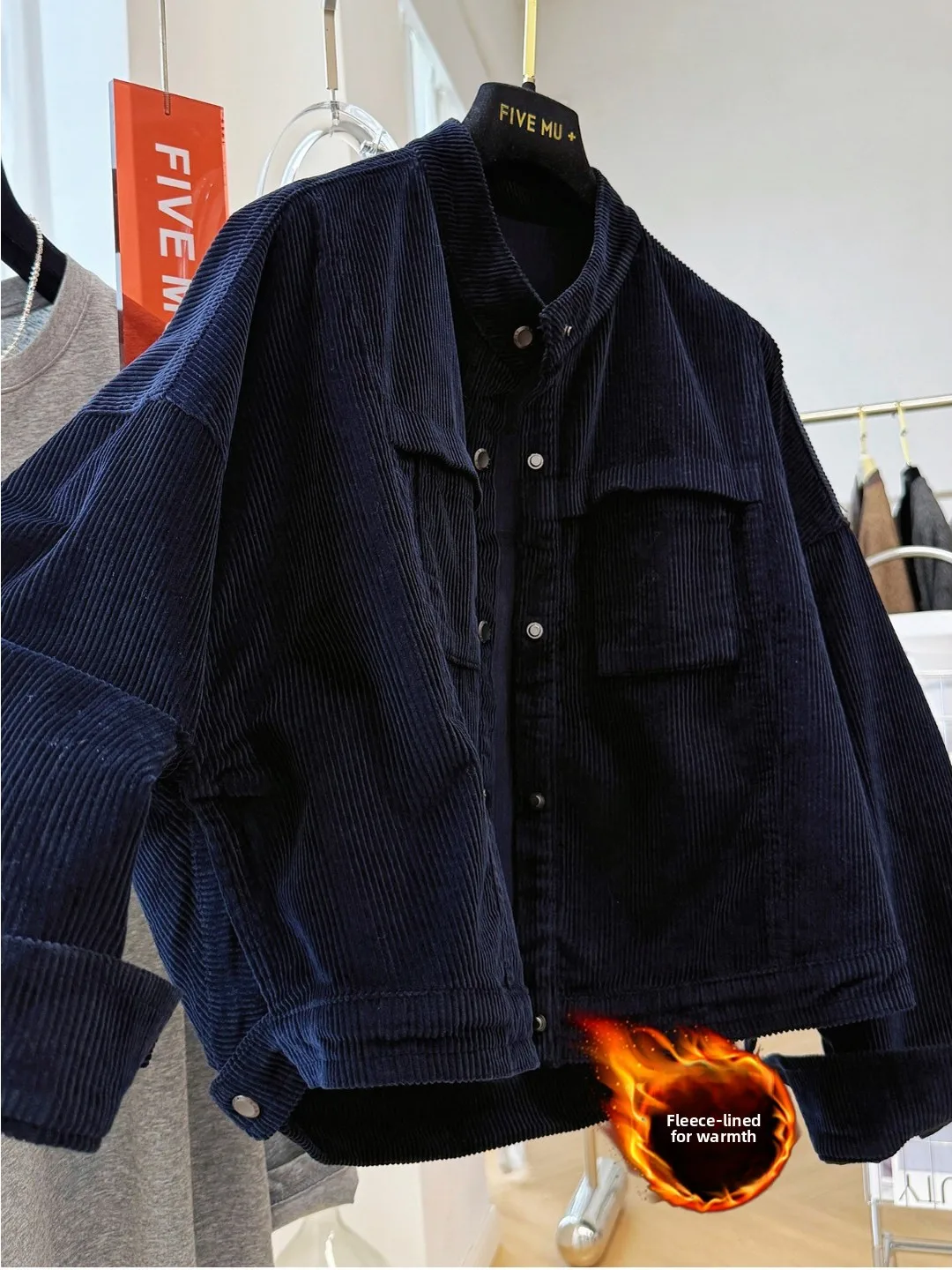 الكورية Sle Thiened Batwing Sve ort Jaet المرأة الشتاء Faion Fce اصطف سروال قصير معطف Sli العلامة التجارية المخرج #3