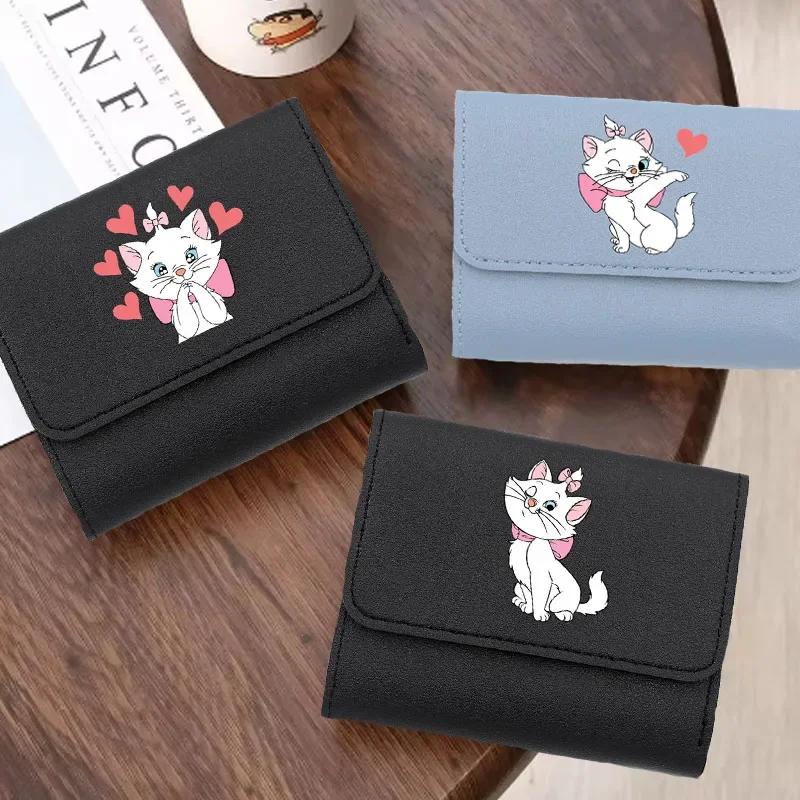 

Disney The Aristocats Marie Cat New Mini Short Women Wallets High Quality Coin Pocket Female Purses Card Holder Wallet For Girls