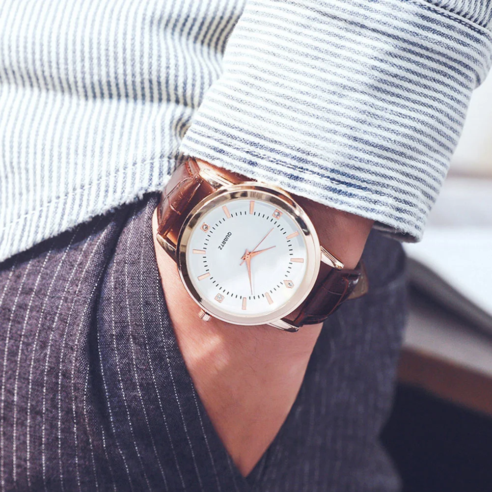 2PCS زوجين كوارتز ساعة حزام بسيط مريح عارضة ساعة اليد للرجال النساء عاشق الأزياء الأنيقة الماس الهاتفي #2