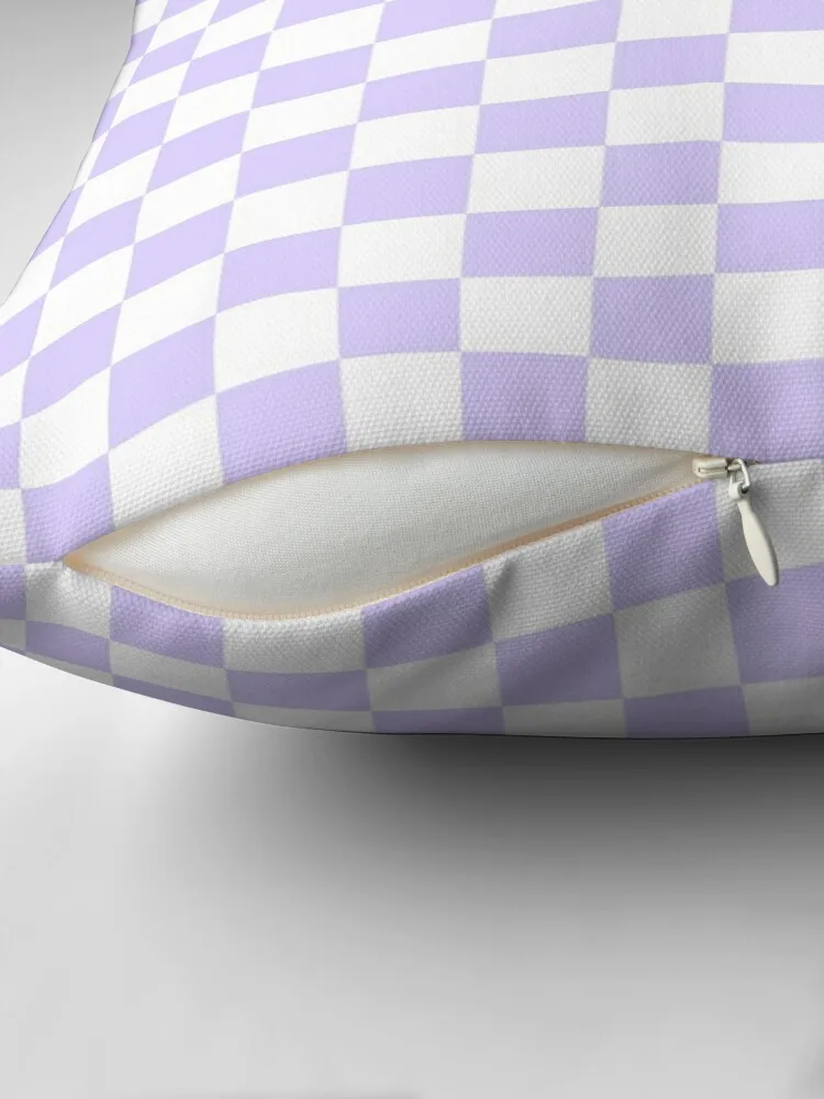 White and Pale Lavender Violet Checkerboard Throw Pillow Pillow Cover Cushions For Sofa pillow