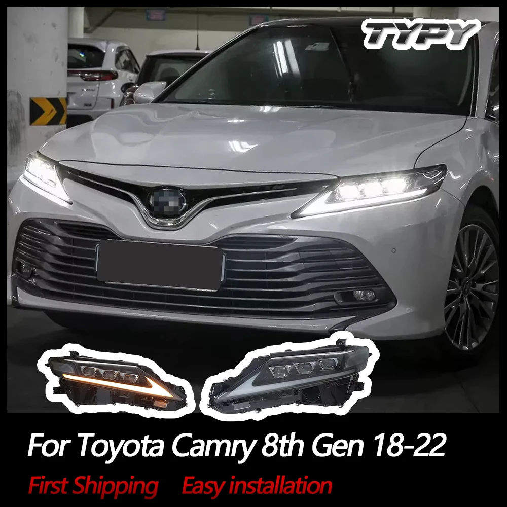 

LED Lights For Toyota Camry 8th Gen 2018-2022 Headlights Assembly DRL Sequential Turn Signal Long N Near Light Integrated