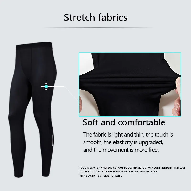 Karentea Running Pants Men Reflective Quick Dry Sweatpants Gym Clothing Fitness Jogging Compression Leggings Sport Tracksuits