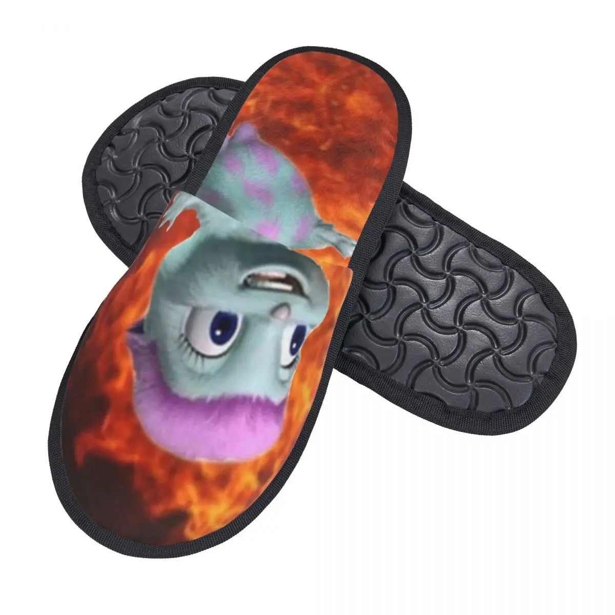 Custom Bibble In Fire Soft Memory Foam House Slippers Women Funny Cartoon Comfy Warm Anti-skid Sole Slipper